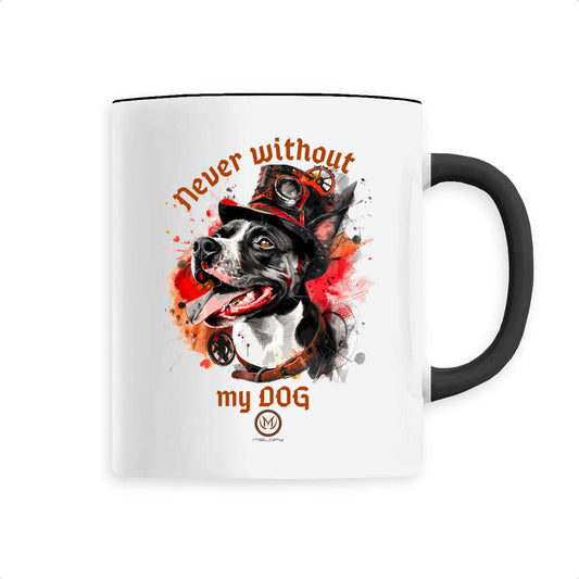 Never without my dog - Mug - Steampunk