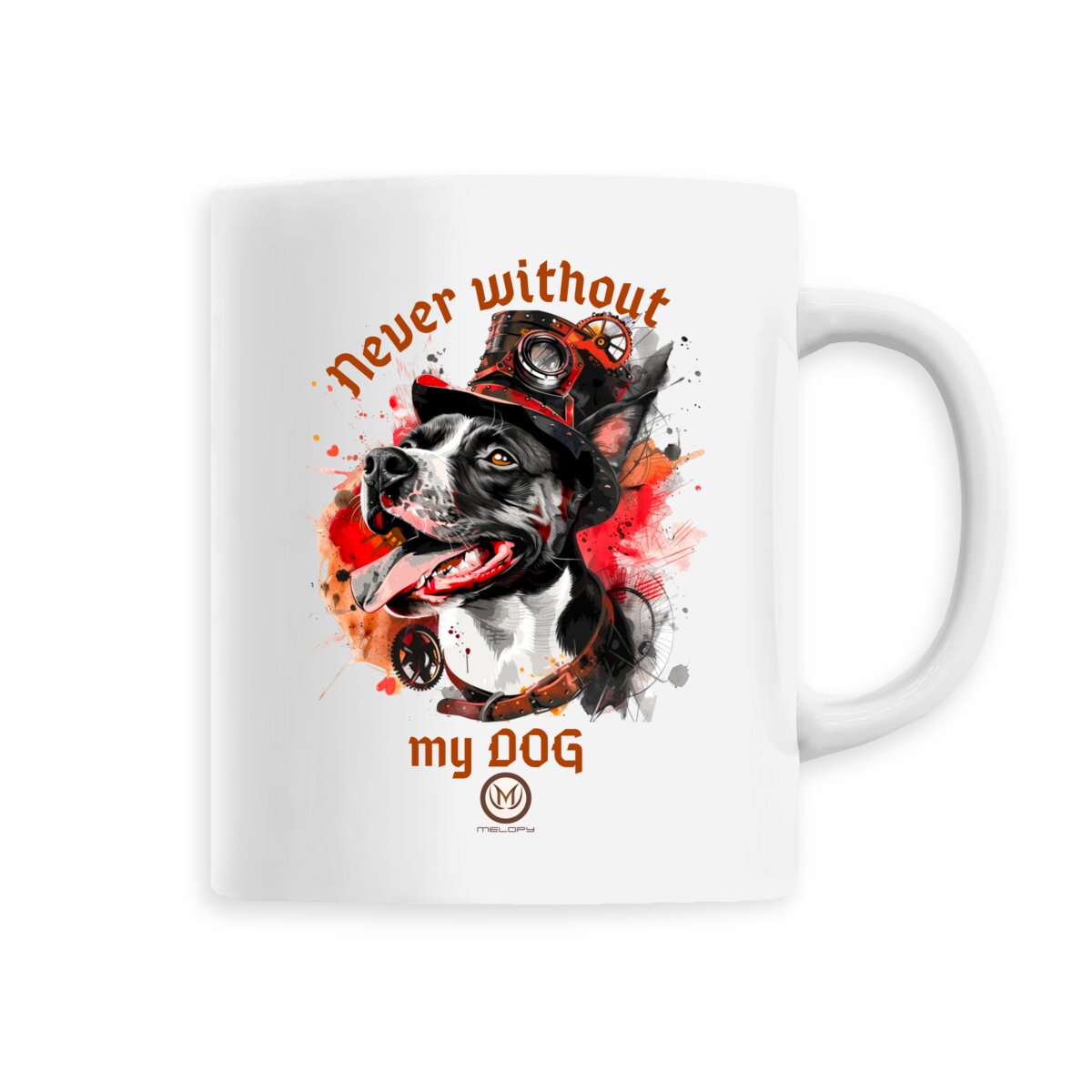 Never without my dog - Mug - Steampunk