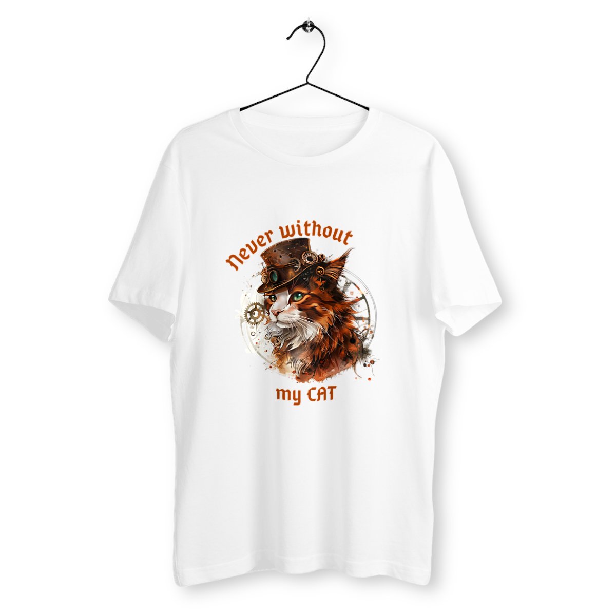 Never without my cat - T-shirt homme - Steampunk