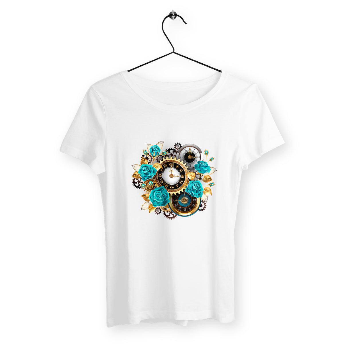 Horloge et roses - T-shirt femme - Steampunk