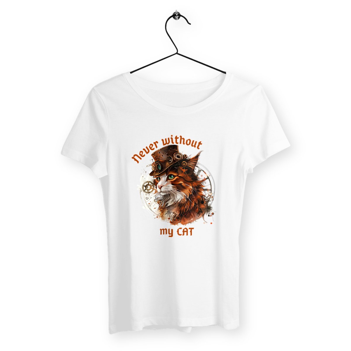 Never without my cat - T-shirt femme - Steampunk