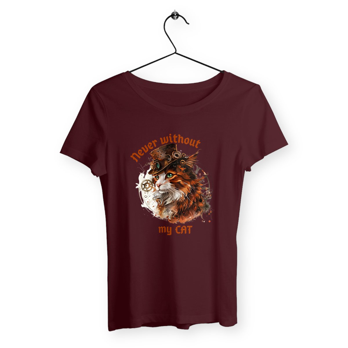 Never without my cat - T-shirt femme - Steampunk