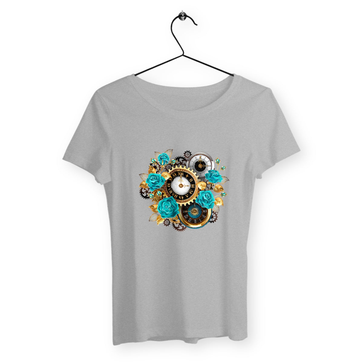 Horloge et roses - T-shirt femme - Steampunk