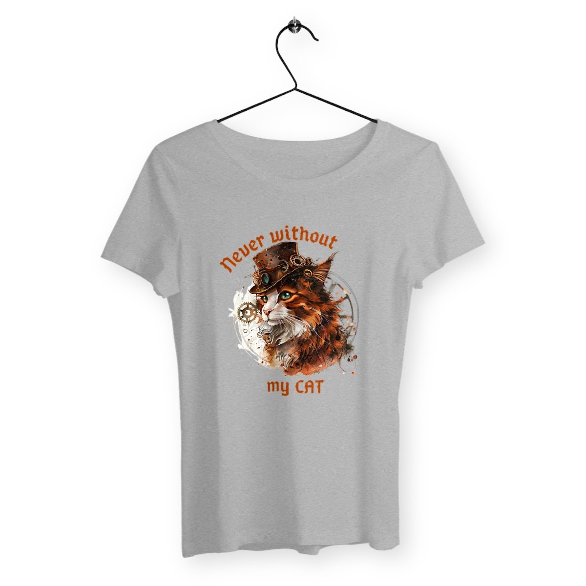 Never without my cat - T-shirt femme - Steampunk