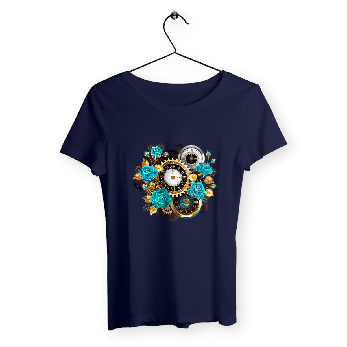 Horloge et roses - T-shirt femme - Steampunk