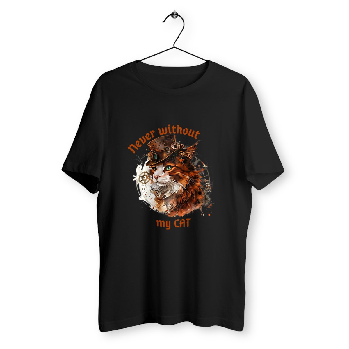 Never without my cat - T-shirt homme - Steampunk